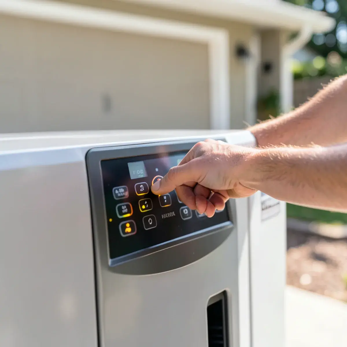 Control panel on a heat-pump water heater