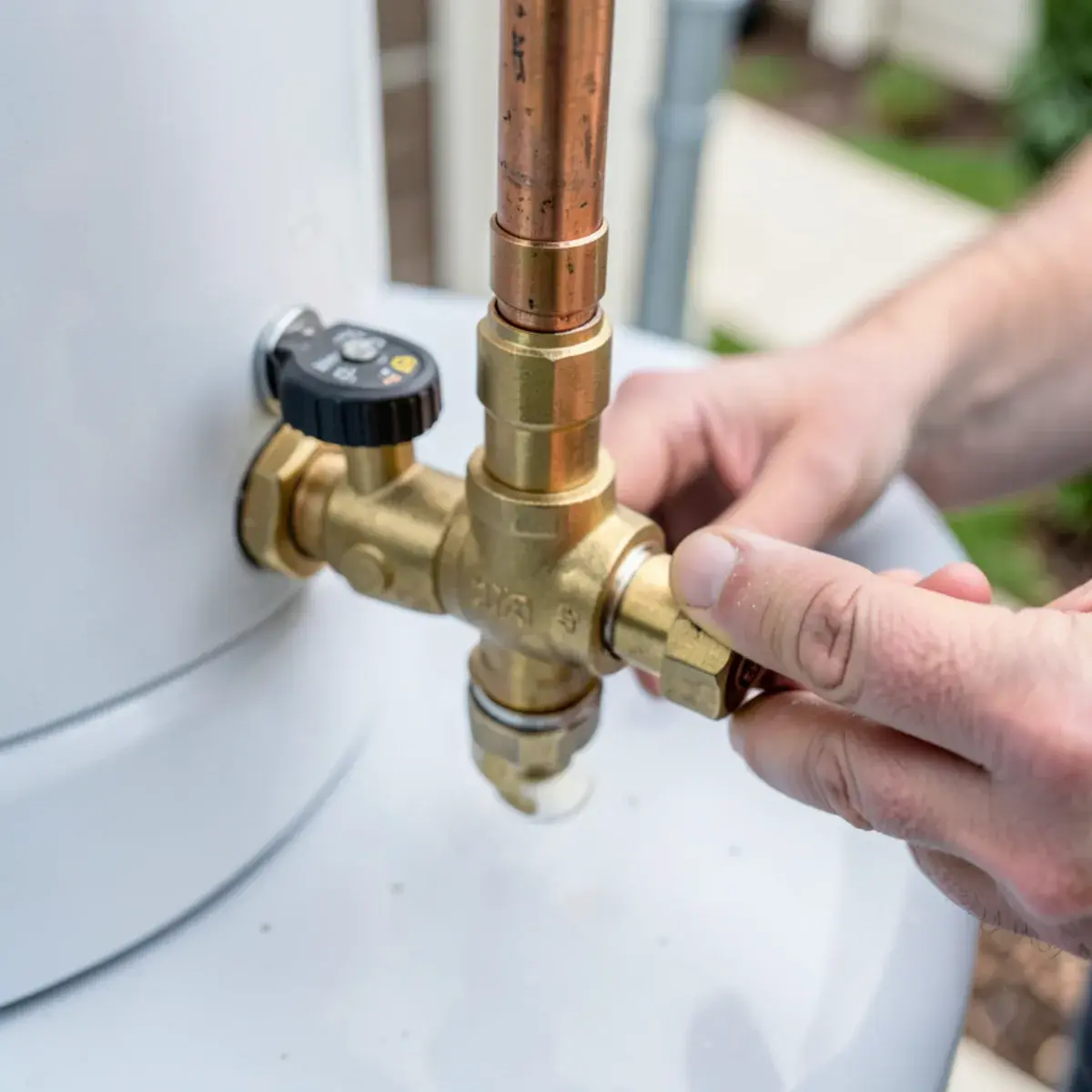 New relief valve with copper discharge pipe