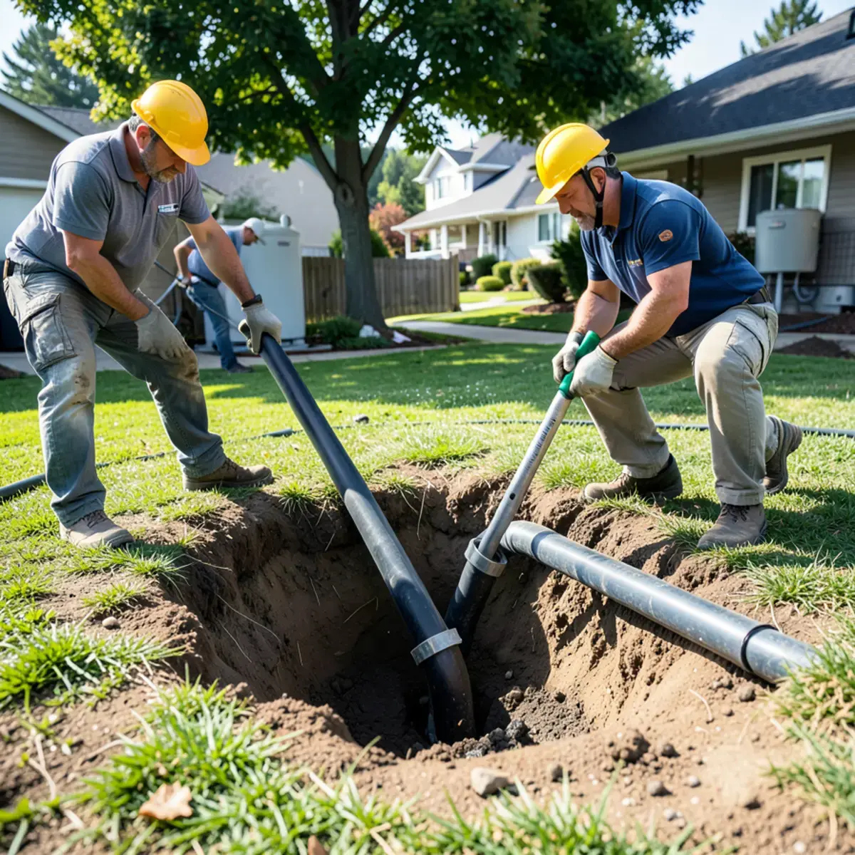 Access pit for a trenchless sewer line replacement