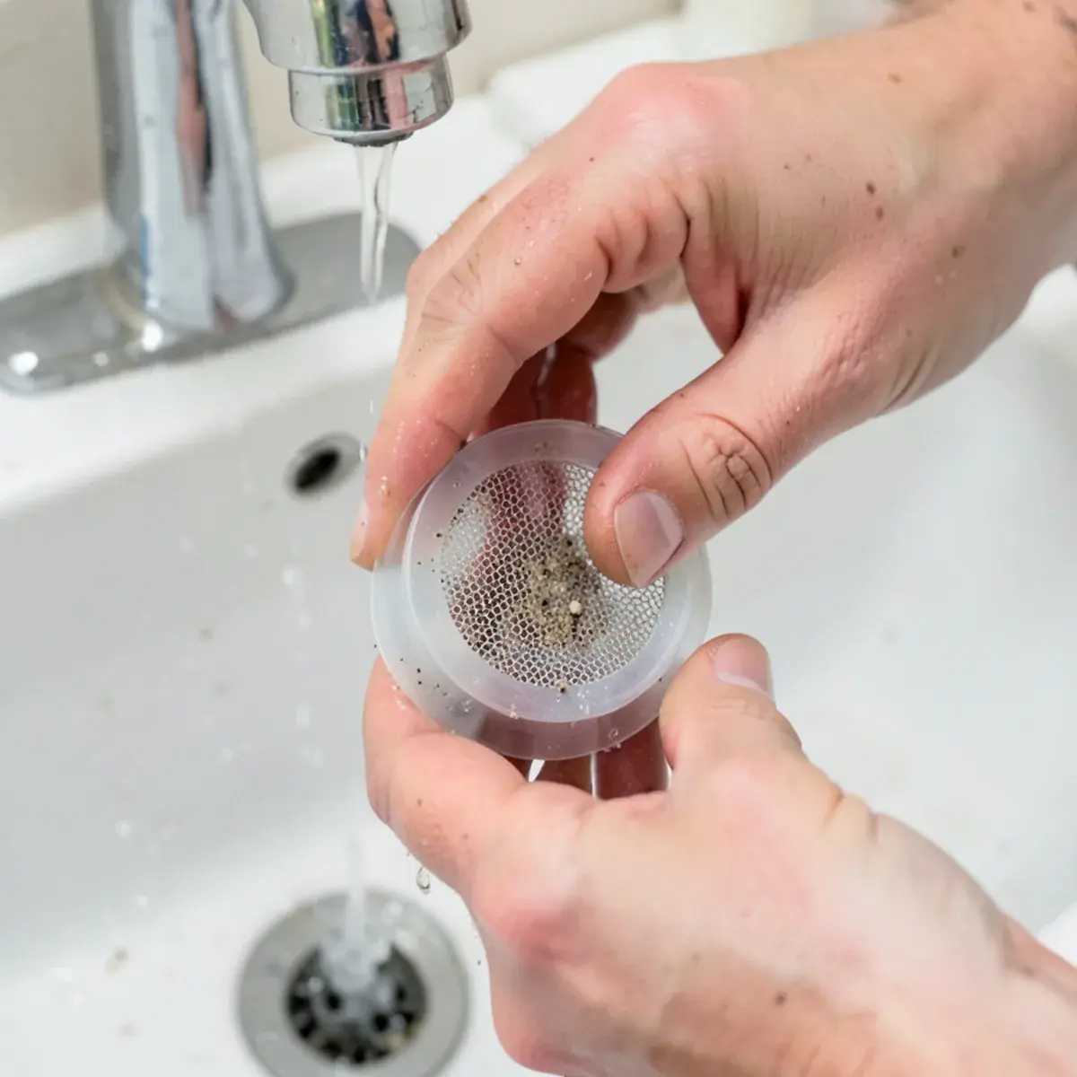 Rinsing a clogged inlet filter from a tankless water heater