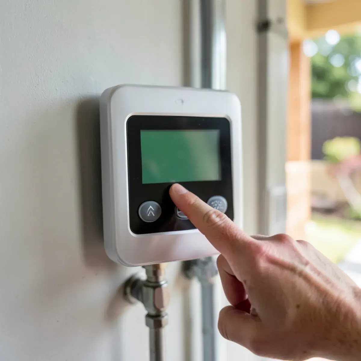 Display panel on a tankless water heater