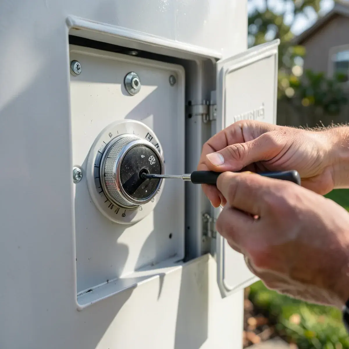 Adjusting an electric water heater thermostat