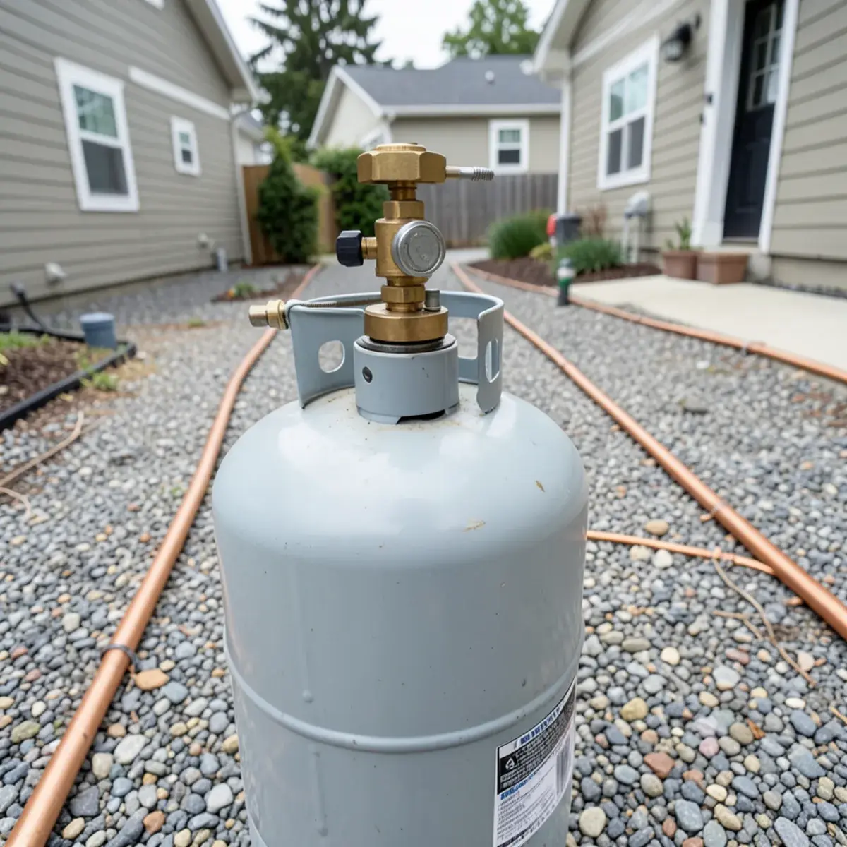 Residential propane tank and regulator