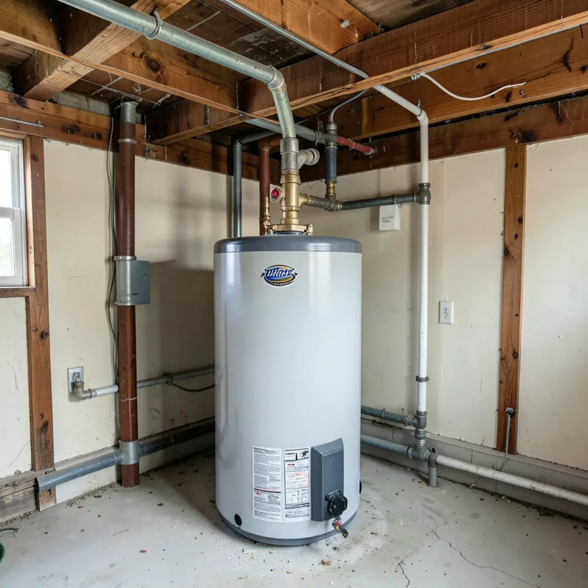 Water heater in an older home's basement